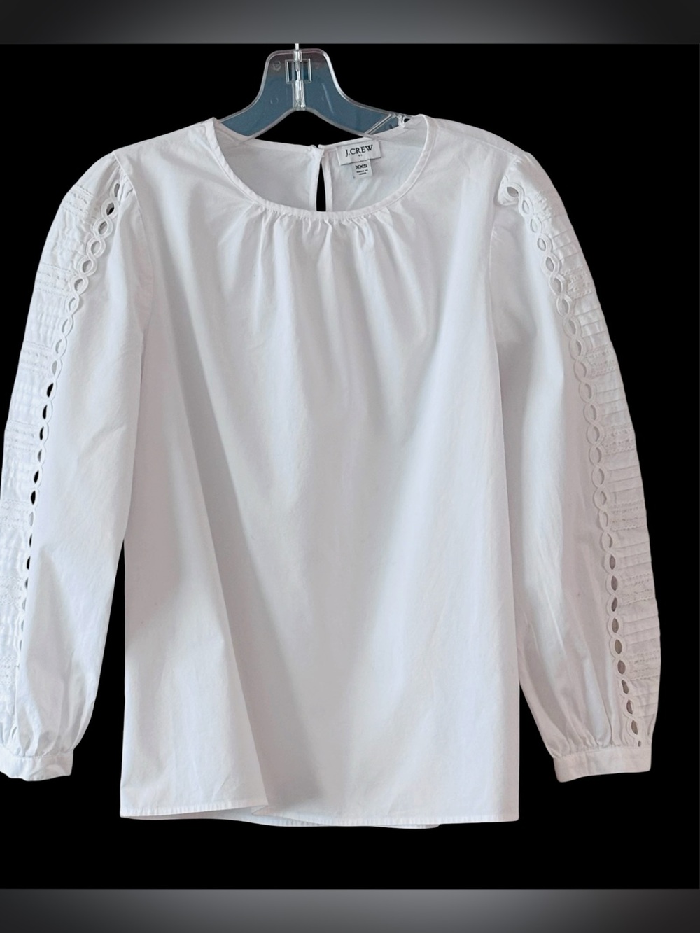 J. Crew White Cotton Poplin Puff-sleeve top Cut Out Sleeves XXS